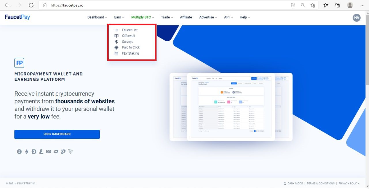 شرح كامل ومفصل لمحفظة FaucetPay وكيفية ربح العملات المشفرة منها لعام 2021 4 محفظة FaucetPay