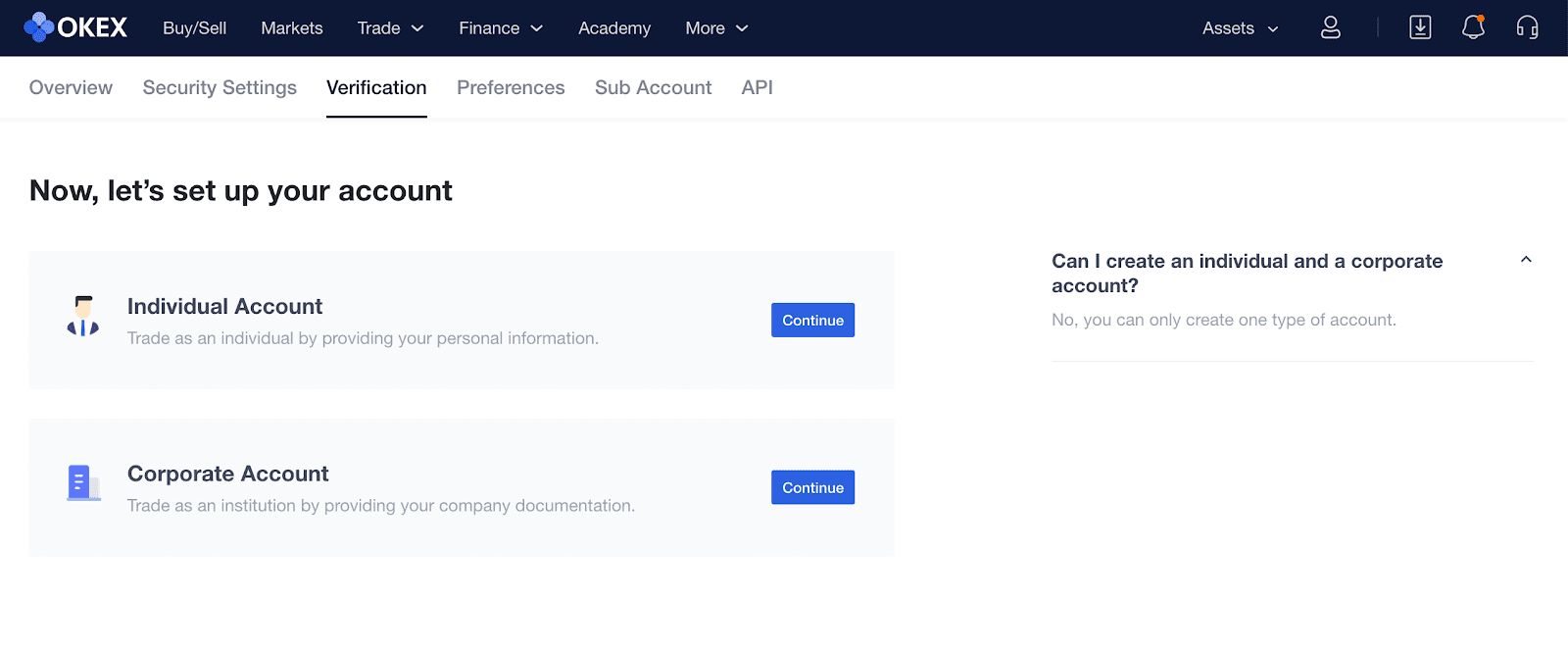 توثيق الحساب على منصة OKEx بواسطة KYC