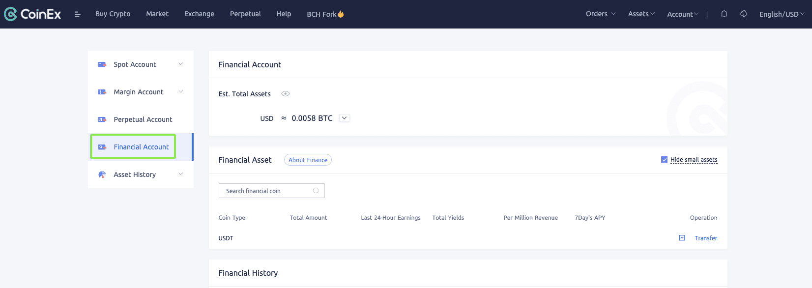 أنشئ حساباً مالياً على CoinEx