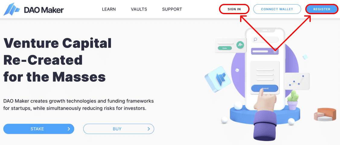 شرح منصة الاكتتابات Dao Maker وكيفية التسجيل فيها
