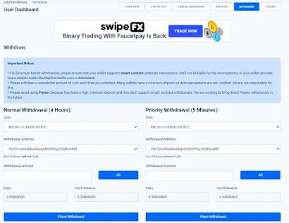 محفظة فوست باي Faucetpay - تاريخ أنطلاقها ومعلومات كاملة عنها 9 طلب السحب
