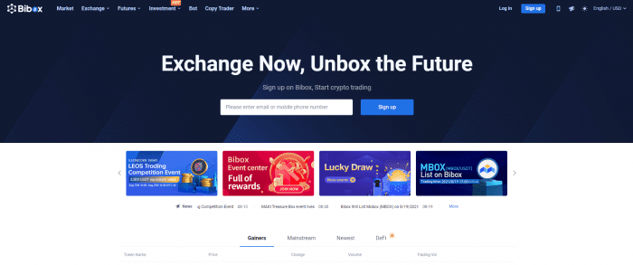 Bibox Exchange Website