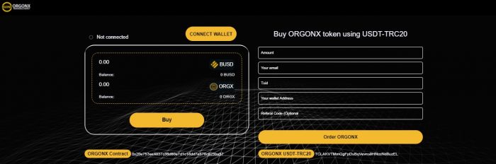 شراء الرمز المميز ل مشروع ORGONX