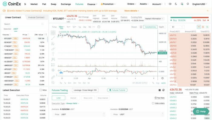 تداول العقود الآجلة على CoinEx لتستمتع بتداول أسهل للعقود الآجلة 